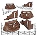BMC Classic Marx Axis Ambush - 14pc Brown Plastic Army Men Playset Accessories