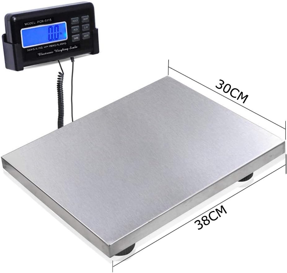 Heavy Duty Digital 300kg Capacity Platform Scale Warehouse Postal Parcel Weighing, Silver - Image 3