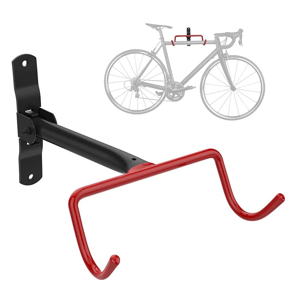 TMZ Bike Wall Rack Stand Indoor Bicycle Storage Mount for Garage or Home Cycling Hanger Secure Hook Holder for Road or Mountain Bicycles, (WSTND-R)