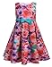 Arshiner Little Girls O-Neck Sleeveless Floral Print Back Zipper Pleated Dress with Belt