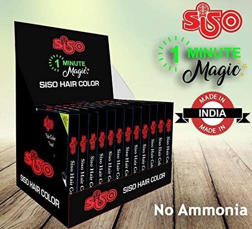 Siso 1 Minute Magic Hair Color (Made In India) 15ml Pack of 12