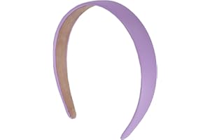 Motique Accessories 1 Inch Vegan Leather Headband for Women and Girls (Lavender)