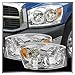 AM Autoparts Headlight Assembly Set Headlights Driver & Passenger Side Compatible with 2006-2008 Dodge Ram 1500 2006-2009 Ram 2500 Ram 3500 CH2502180 CH2503180