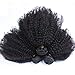 Mongolian Afro Kinky Curly Bundles Human Hair Bundles 18 18 18 Inch 4B 4C Afro Kinky Bulk Human Hair Virgin Hair Weave Bundles for Black Women Human Hair Weft Natural Black Color