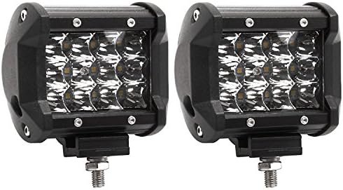 Triple Row LED Pod, Quandingyi [2 Pack] 4 inch 36W Spot LED Work Lights Waterproof Driving Lights for Off-road, Truck, Car, ATV, SUV, Jeep, Boat …