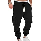 QOSOQ Men's Casual Sweatpants Pants Workout Joggers Stretch Sweat Pants Lounge Athletic Pants Drawstring Pants with Pockets
