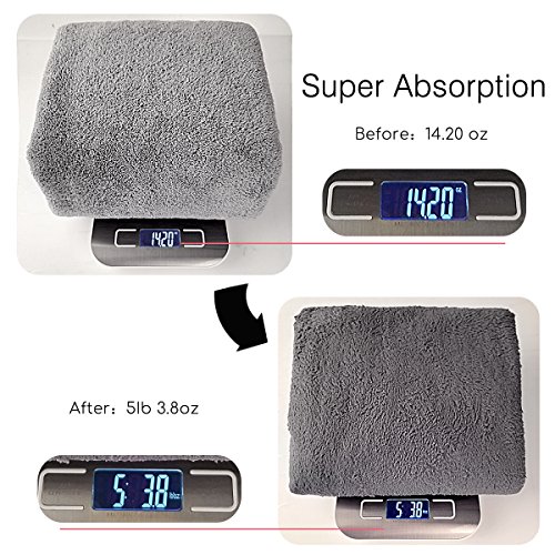JML Luxury Hotel & SPA Bath Towels (2 Pack, 30"x60") - 350GSM High Density Fleece Towel Sets - Super Soft and Absorbent, Lint Free, Fade Resistant Bath Towel, Fleece Fleece Grey - Thumbnail 7