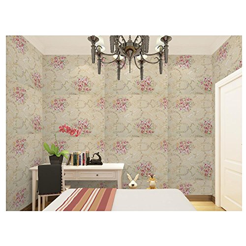 Ya Jin Vintage Flower Shelf Liner Dresser Drawer Sticker Self-Adhesive Cabinet Desk Contact Paper Green-Rose - Thumbnail 3