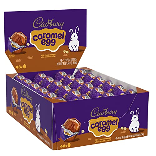 CADBURY Milk Chocolate with Caramel Center Eggs Candy, Bulk Easter, 1.2