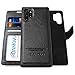AMOVO Leather Case for Galaxy Note 10 Plus (6.8’’) [Genuine Leather] Samsung Galaxy Note 10+ Wallet Case Detachable [2 in 1 Folio] [Wristlet] Note10+ Leather Folio (Note10Plus, Genuine Leather Black)