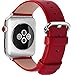 Fullmosa Leather Bands Compatible with Apple Watch Band 41mm 40mm 38mm 42mm 44mm 45mm 46mm 49mm Women Men for iWatch Series 11/10/9/8/7/6/5/4/3/2/1,Ultra3/2/1,SE3/2/1, 42mm 41mm 40mm 38mm, Red/Silver