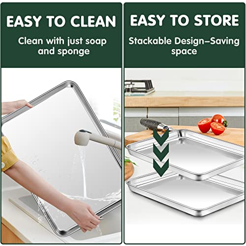 CEKEE Baking Sheets, Half Sheet Pan with Cooling Rack Set [2 Baking