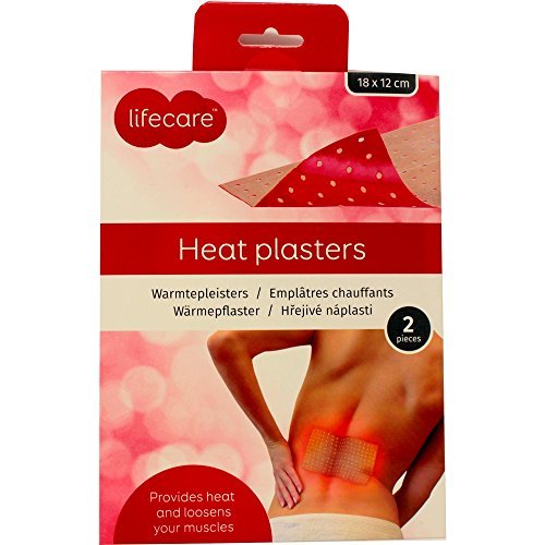 Life care Patches (2), Microwaveable, Therapeutic Thermal Compress with Cayenne Pepper, Long-lasting Heat, for Neck, Stomach, Back, Legs, 2 Red Patches