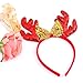 Bicolor Christmas Headband for Women Xmas Antlers Headwear Accessories-Deer Angel Wings Santa Claus Caps Snowflake Headbands Decorations for Festival Holiday Party Cosplay (Angel wings)