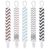 Blulu Baby Pacifier Clips Holders, 5 Piece