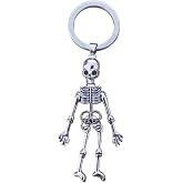 Solighter Gothic Skull Skeleton Keychain for Women Men Foldable Skeleton Pendant Key Chain Halloween Jewelry