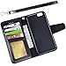 Arae Case for iPhone 6s / iPhone 6, Premium PU Leather Wallet case [Wrist Strap] Flip Folio [Kickstand Feature] with ID&Credit Card Pockets for iPhone 6s / 6 4.7 inch (Black)