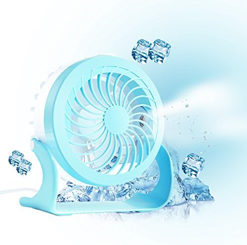 USB Fan and Humidifier 2-in-1, Mini Desktop Fan with Water Spray, 180 Degree Rotation 2 Speeds Adjustable, Stable Cooling Fan for Office Home