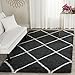SAFAVIEH Hudson Shag Collection Area Rug - 8' x 10', Dark Grey & Ivory, Modern Trellis Design, Non-Shedding & Easy Care, 2-inch Thick Ideal for High Traffic Areas in Living Room, Bedroom (SGH281G)