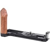 Camera Hand Grip for Fuji Fujifilm XT4 X-T4, Aluminum Alloy Video Bracket Accessories with Arca Swiss Plate, Wooden Side Grip and Cold Shoe Mount
