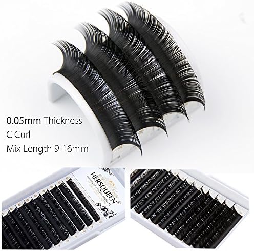 Mega Volume Mix Length Salon Tray .05 C Curl D Curl Russian Volume Lash Tray Individual Eyelashes Extensions False Eyelashes Faux Mink Silk Lash Semi Permanent Natural J B Curl