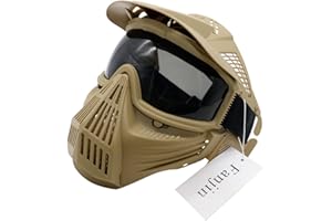 FANJIN Paintball Mask, Airsoft Mask, Tactical Masks Full Face Gear with Goggles Impact Resistant for Hunting CS Survival Games Halloween Cosplay and Outdoor Activities