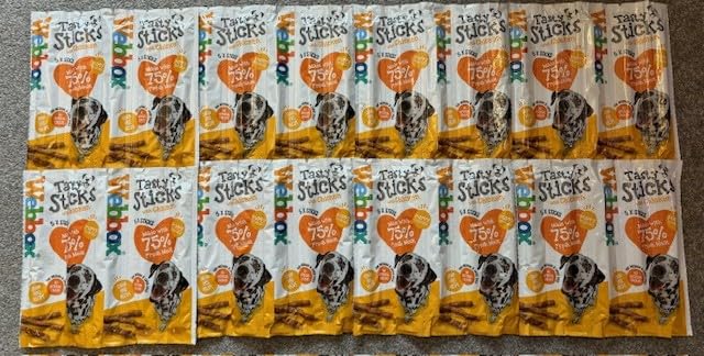 Large Chicken Flavoured Tasty Sticks for Medium/Large Dogs - 8 x 55g Packets (40 Stick Treats).