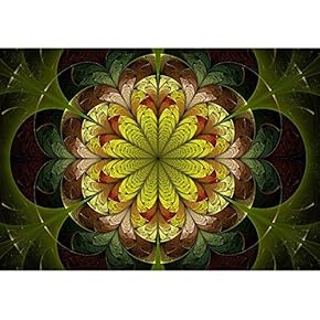 Spring Fractal Flower - Removable Wall Mural | Self-Adhesive Large Wallpaper - 66x96 inches