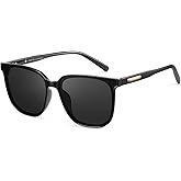 Cyxus Polarized Oversized Square Sunglasses for Women Men UV Protection TR Frame 1711