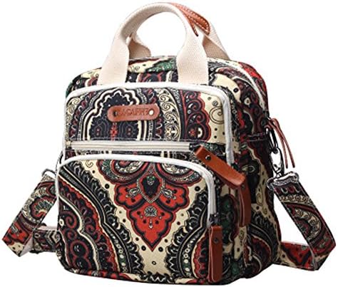 Quality Canvas Designer Organizer Mini Fashion Multi-Function Baby Nappy Changing Diaper Bag Tote Messenger Backpack-Black Flowers