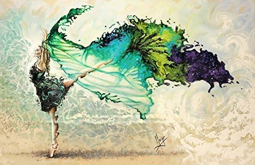 Embellished Canvas Wall Art 18x12, 26x18 and 40x26, - LIKE AIR I'LL RISE - is a retouched print on canvas hand painted with thick acrylics by Karina Llergo Art