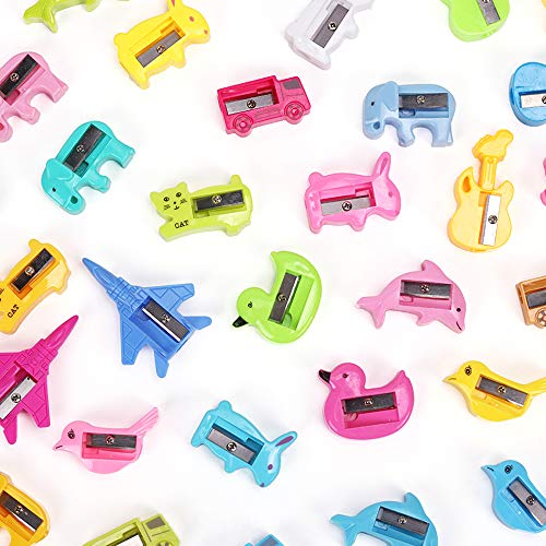 50 Pcs Bulk Pencil Sharpeners Cartoon Animal Shaped Small Pencil Sharpener