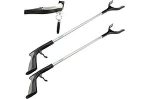 Vive Reacher Grabber Tool - 32" Extra Long Pickup Aid (2 Pack) - Trash Picker Upper, Rotating Hand, Heavy Duty Grip Arm - Reaching Assist for Litter, Elderly, Garden Nabber, Disabled, Handicap Arm
