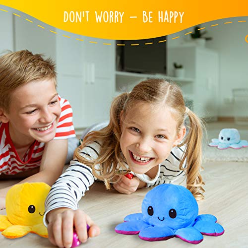 Lidy Bidy Stimmungs Oktopus Kuscheltier - 3 Größen - Tintenfisch zum Wenden - Spielzeugsicherheit getestet - Reversible… – Bild 7