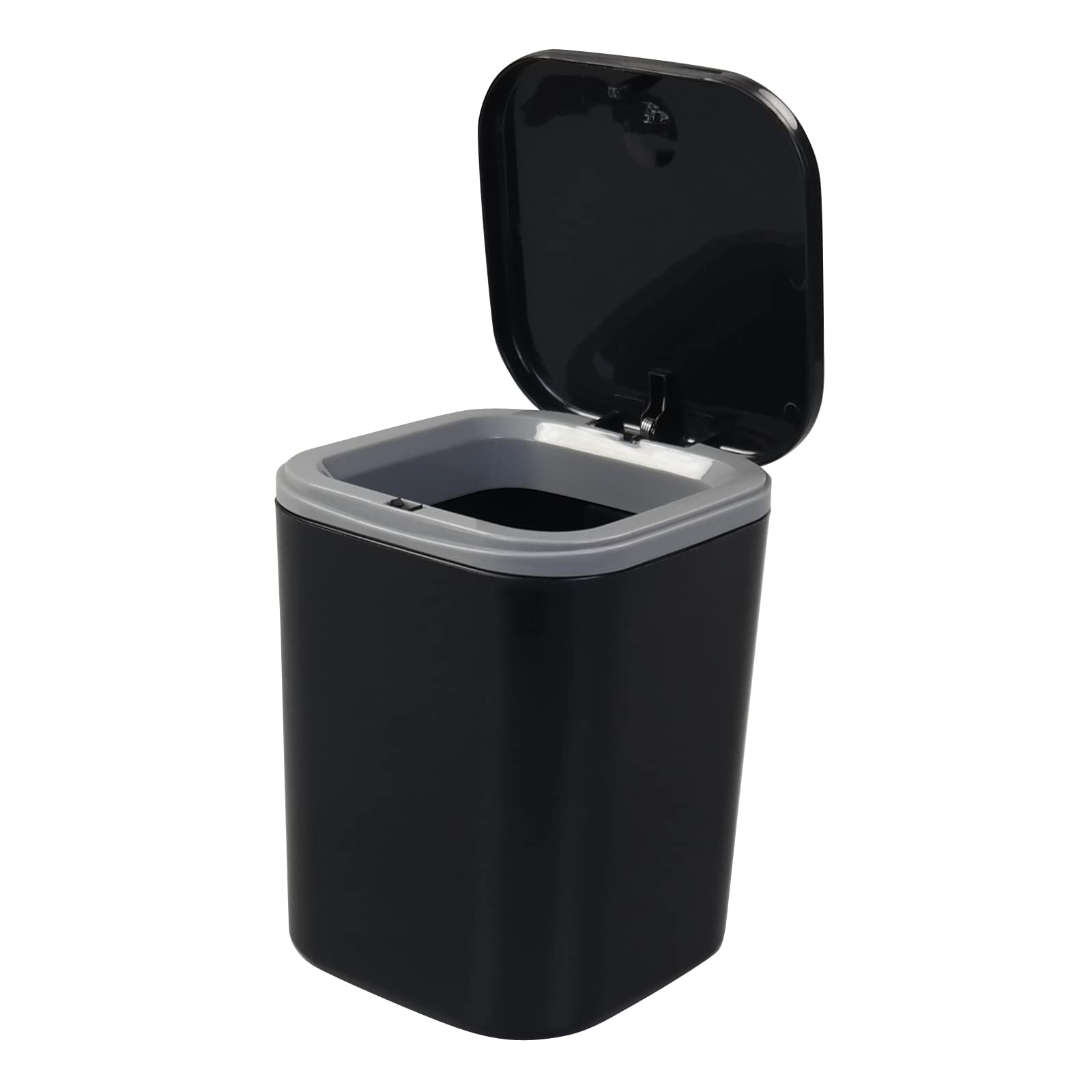 Photo 1 of Idotry 0.5 Gallon Tiny Desktop Push-Button Trash Can, Mini Wastebasket, Black