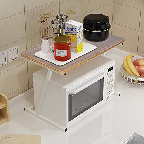 Staron Kitchen Storage Rack Microwave Oven Rack, 2 Tier Storage Shelf, Kitchen Storage Shelf 23.6Ã—13.8inch (Brown)