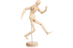 NOLITOY Drawing Mannequin Posable Wooden Art Figure with Movable Joints, Flexible Body Model for Sketching Painting And Desk 