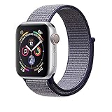 AdMaster Compatible for Apple Watch Band 42mm 44mm, Soft Nylon Sport Loop Replacement Wristband Compatible iWatch Apple Watch Series 4/3/2/1 Midnight Blue