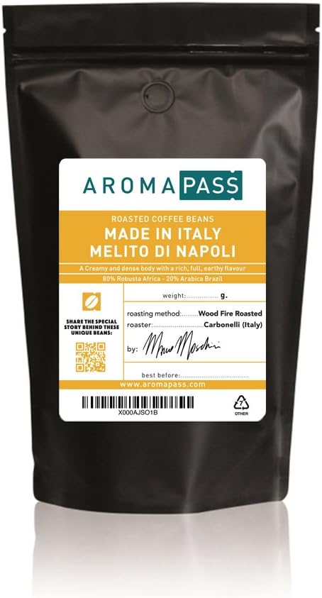Aromapass Specialty Espresso Coffee Beans 150 g | Vesuvio | 80% Robusta & 20% Arabica