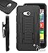 Lumia 640 Case iWIRE® [UTMOST Protection] Black Dual Layer Armor Holster Clip Case Cover for Mircrosoft Nokia Lumia 640 LTE + iWIRE® Touch Screen Pen