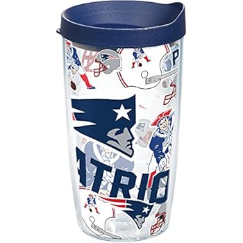 Tervis 1084895 Nfl New England Patriots Primary Logo Tumbler With Emblem And Red Lid 16oz Mug