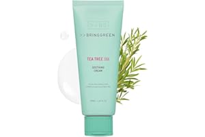 BRING GREEN Tea Tree Cica Centella Soothing Cream Plus | Cooling & Hydrating Moisturizer for Sensitive Skin, Calming, Night Cream, Day Cream, Daily Skincare Routine (3.4 fl.oz., 100ml)
