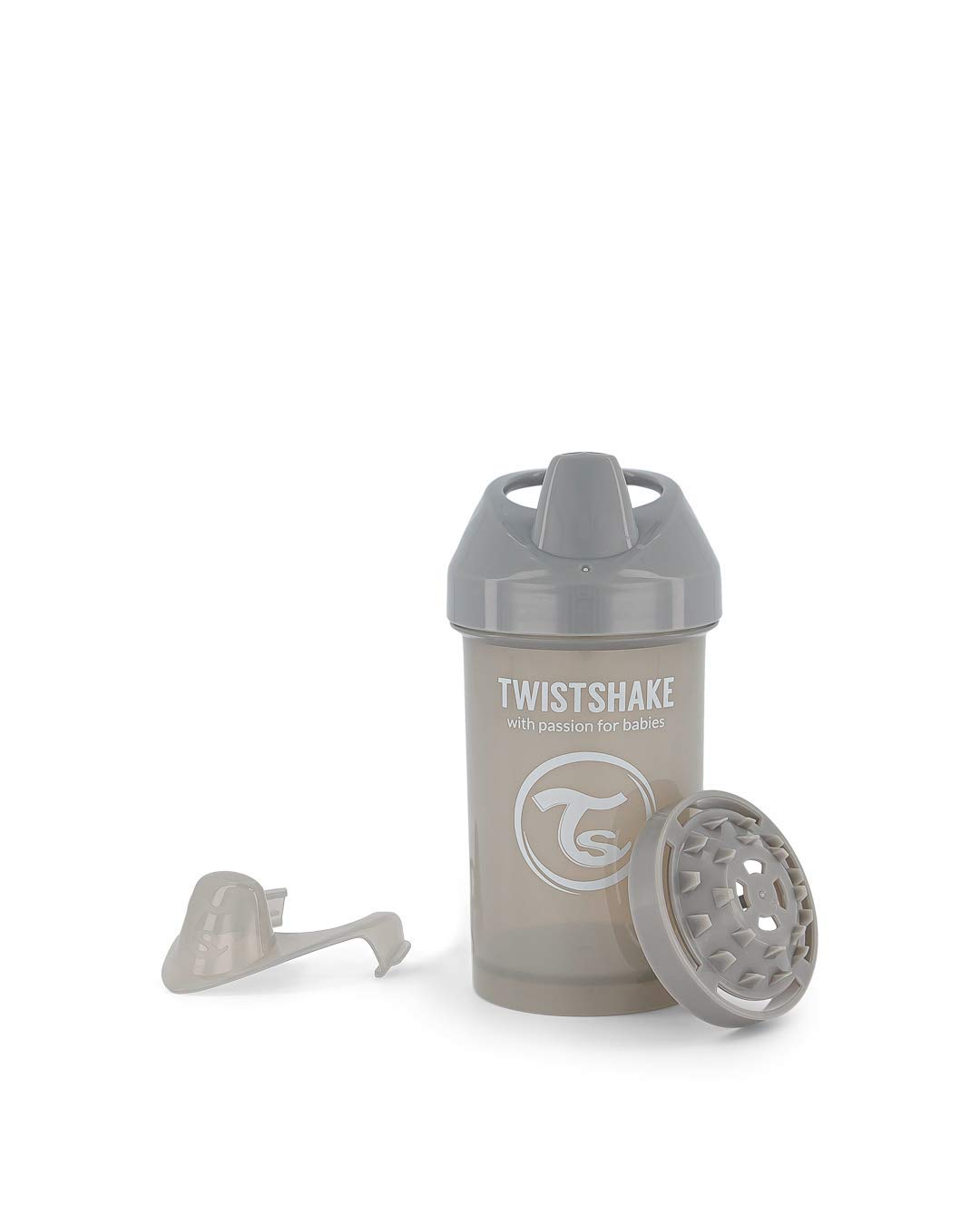 Twistshake Crawler Cup, Learning Cup Sippy Cup for Baby, BPA Free, 300ml, 8+ Months, Pastel Grey