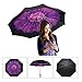 Elover 32in X 8 Panels Double Layer Inverted Umbrella, B - Violet Flower