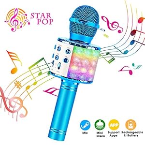 Comprar Microfono Inalámbrico Karaoke Bluetooth con Altavoz y LED Compatible con Android/iOS PC, AUX o Teléfono Inteligente - Envíos Baratos o Gratis
