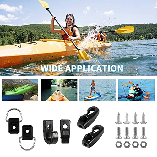 Kayak Deck Rigging Kit 8 Feet Bungee Cord with Bungee Cord Ends Hooks and Fishing DRing with