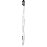 LINHART Extra Soft Toothbrush, White with Black Bristles, 1 Pack | Teeth Whitening, Multi Length Bristles