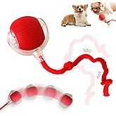 Interactive Rolling Dog Ball, 2025 Upgraded Version Automatic Rolling Ball Interactive Cat Toy Automatic Cat Toy Automatic Moving Dog Toy, 360° Intelligent (Red)