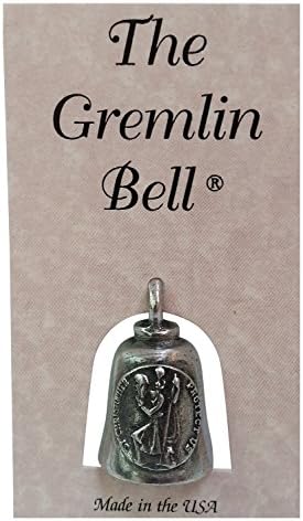 The Gremlin Bell St Christopher Pewter Good Luck Charm with Pouch and 2 Attachments and Story Card (St Christopher)