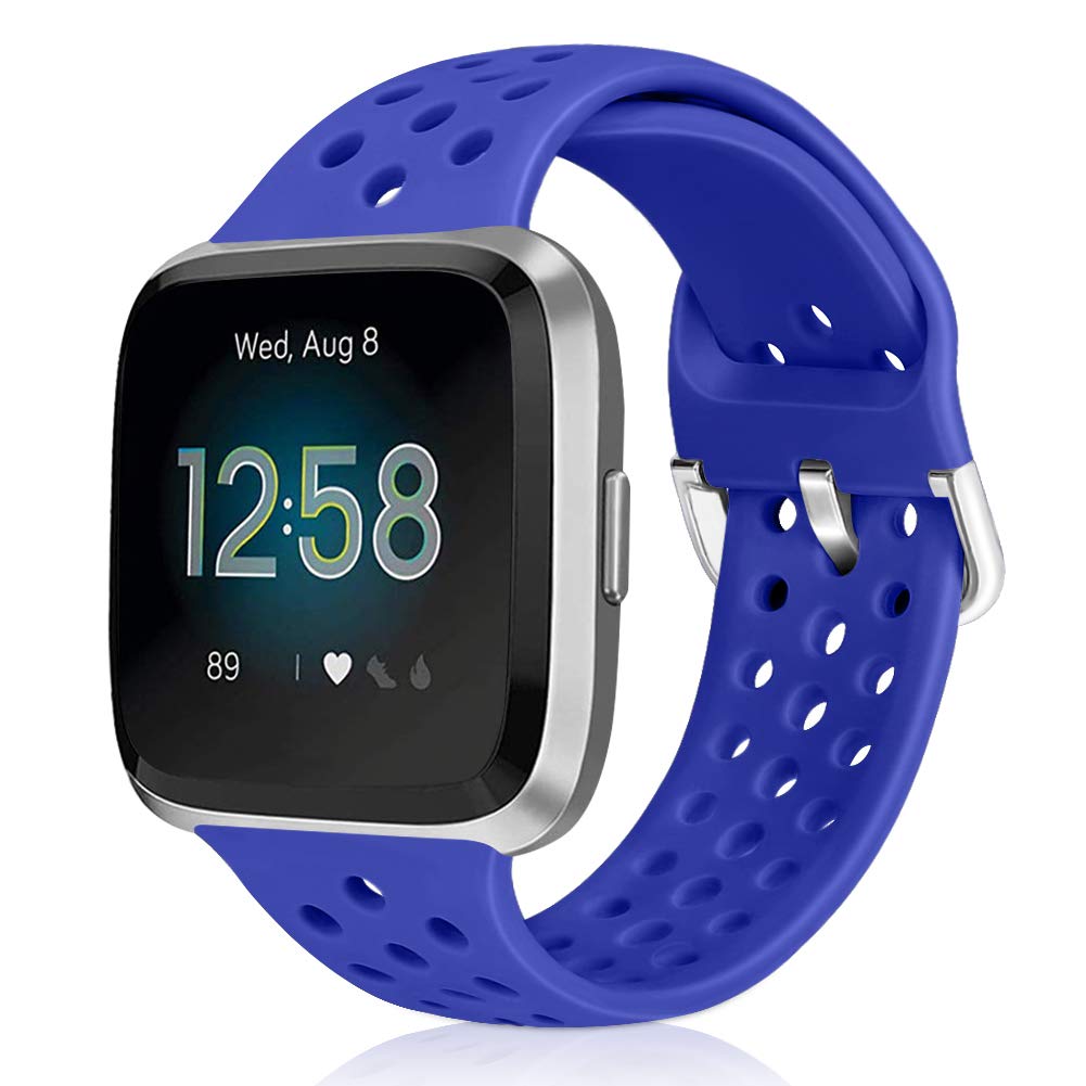 Runostrich Sport Strap Compatible with Fitbit Versa 2/Fitbit Versa/Versa Lite/SE, Soft Silicone Band Replacement Breathable Wristband Accessories for Smart Fitness Watch for Women Men